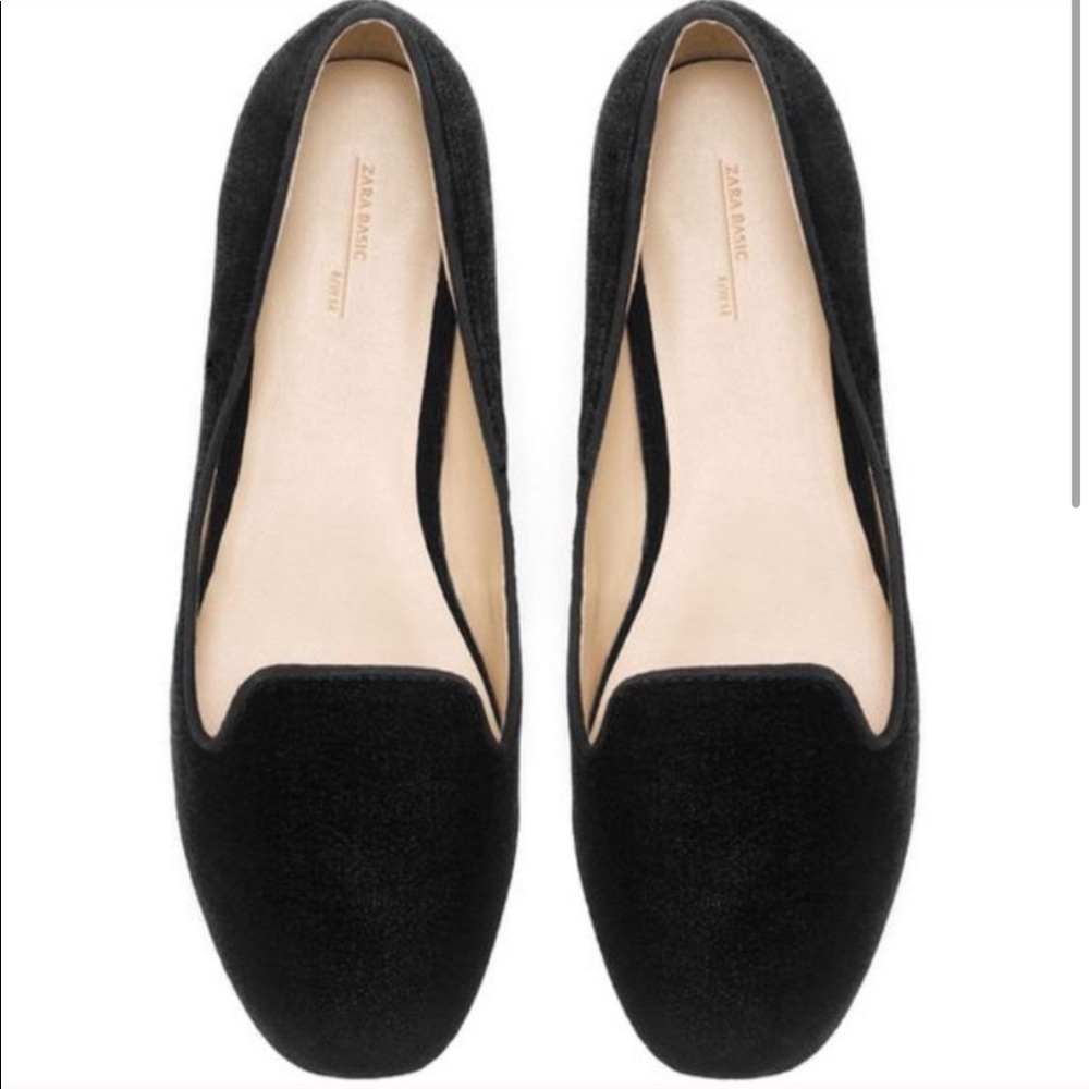Zara basic trafaluc velvet flats